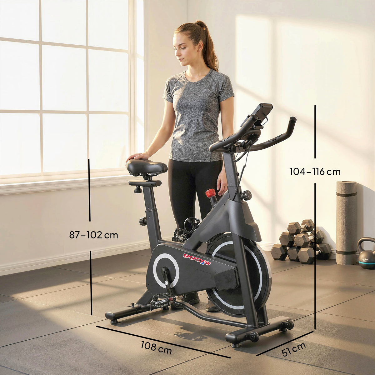 SPORTNOW Heimtrainer Bike – Magnetwiderstand, LCD, leise, bis 120 kg | Thryvo Fitness