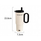 720ml Edelstahl Thermobecher mit Strohhalm & Griff – Vakuumisoliert für Kaffee, Eis & Outdoor | Thryvo Fitness