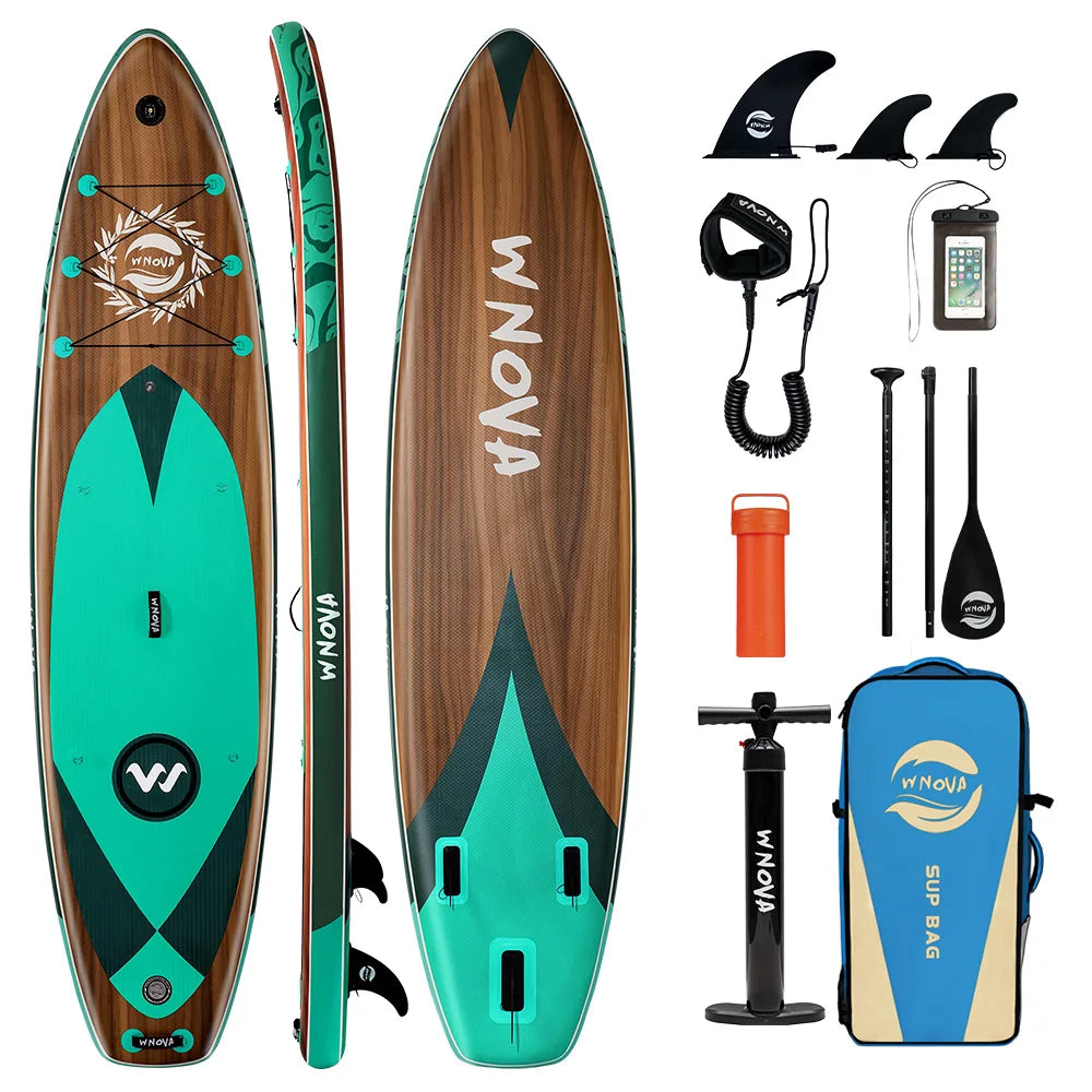 WNOVA W025 Ultraleichtes Aufblasbares SUP Board 350×86×15 cm – Yoga, Angeln, Reisen | Thryvo Fitness