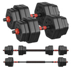 SONGMICS Hexagon Hantelset 30 kg – Kurzhantel, Langhantel & Push-up in einem
