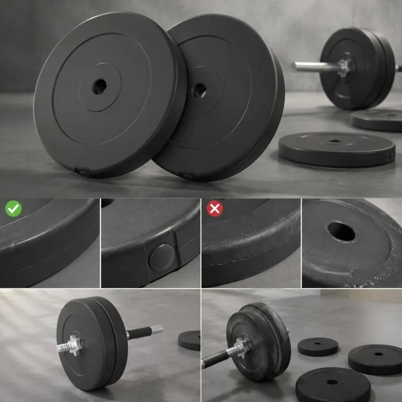 Hantelscheiben Set 30 kg – 2x 15 kg Zement, Kunststoffmantel, leise & langlebig | Thryvo Fitness