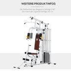 Multigym Kraftstation mit Gewichten, Klimmzug & Beintrainer – 150×110×210 cm | Thryvo Fitness