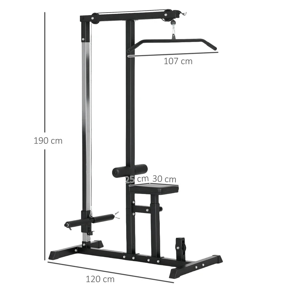Multifunktionale Kraftstation mit Seilzug & verstellbarem Sitz – bis 60 kg | Thryvo Fitness