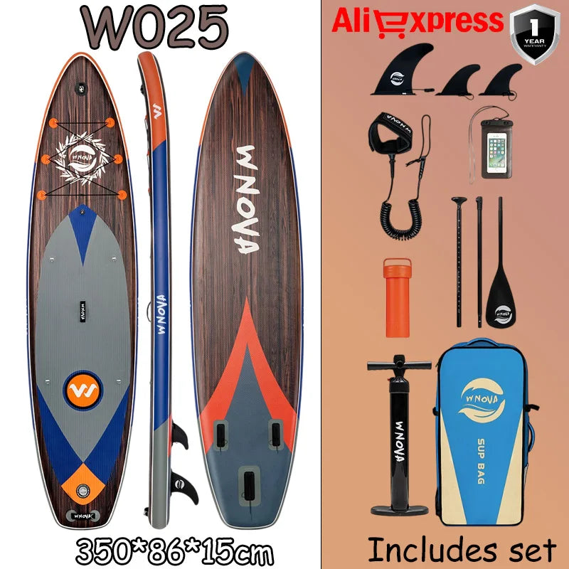 WNOVA W025 Ultraleichtes Aufblasbares SUP Board 350×86×15 cm – Yoga, Angeln, Reisen | Thryvo Fitness