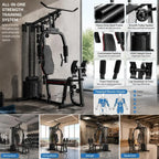 Kraftstation Home Gym – 45 kg Gewichte, Hochzug, Bruststation & Beinpresse | Thryvo Fitness