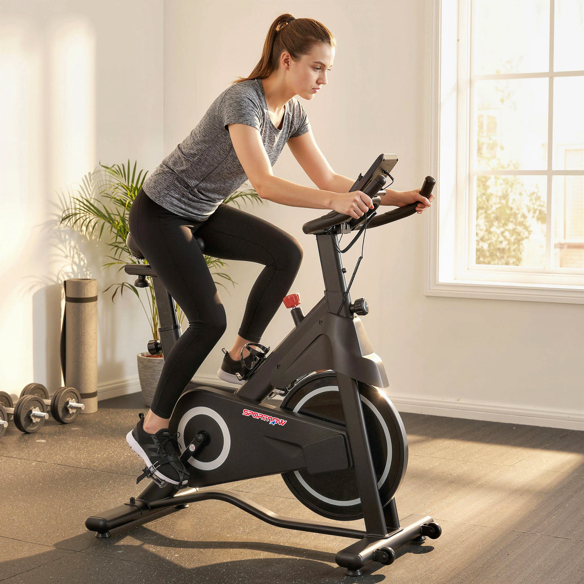 SPORTNOW Heimtrainer Bike – Magnetwiderstand, LCD, leise, bis 120 kg | Thryvo Fitness