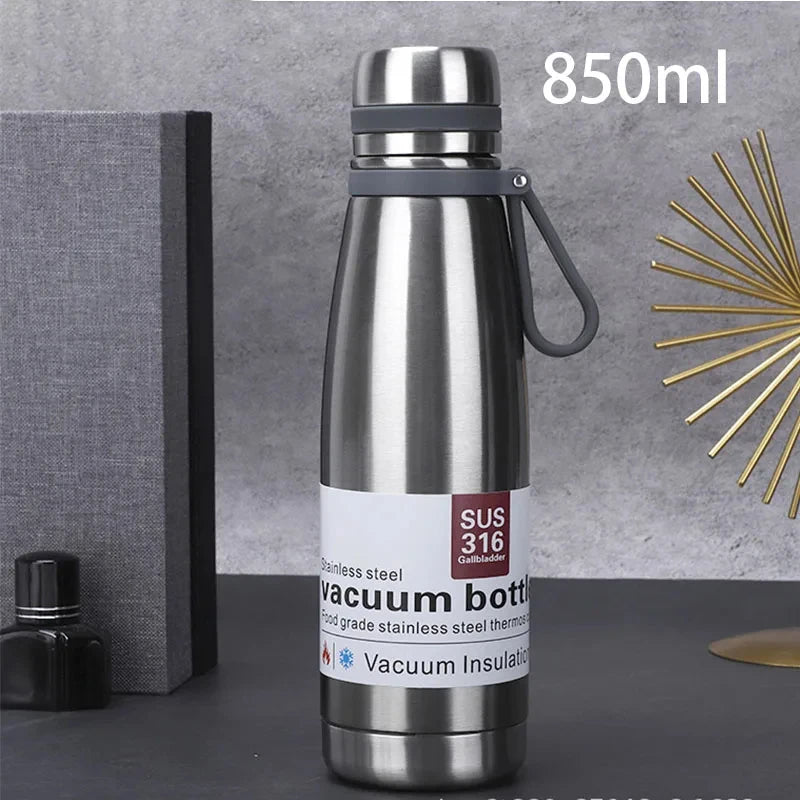 Edelstahl Thermoskanne 850–1500 ml – 316 Lebensmittelstahl, Vakuumisoliert für Outdoor, Camping & Reisen | Thryvo Fitness
