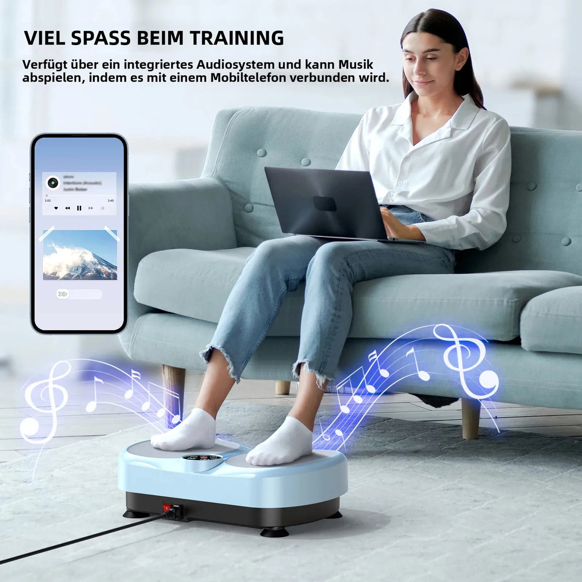 Vibrationsplatte Agilithor – 120 Stufen, Widerstandsbänder, Ganzkörper, Versand aus DE | Thryvo Fitness