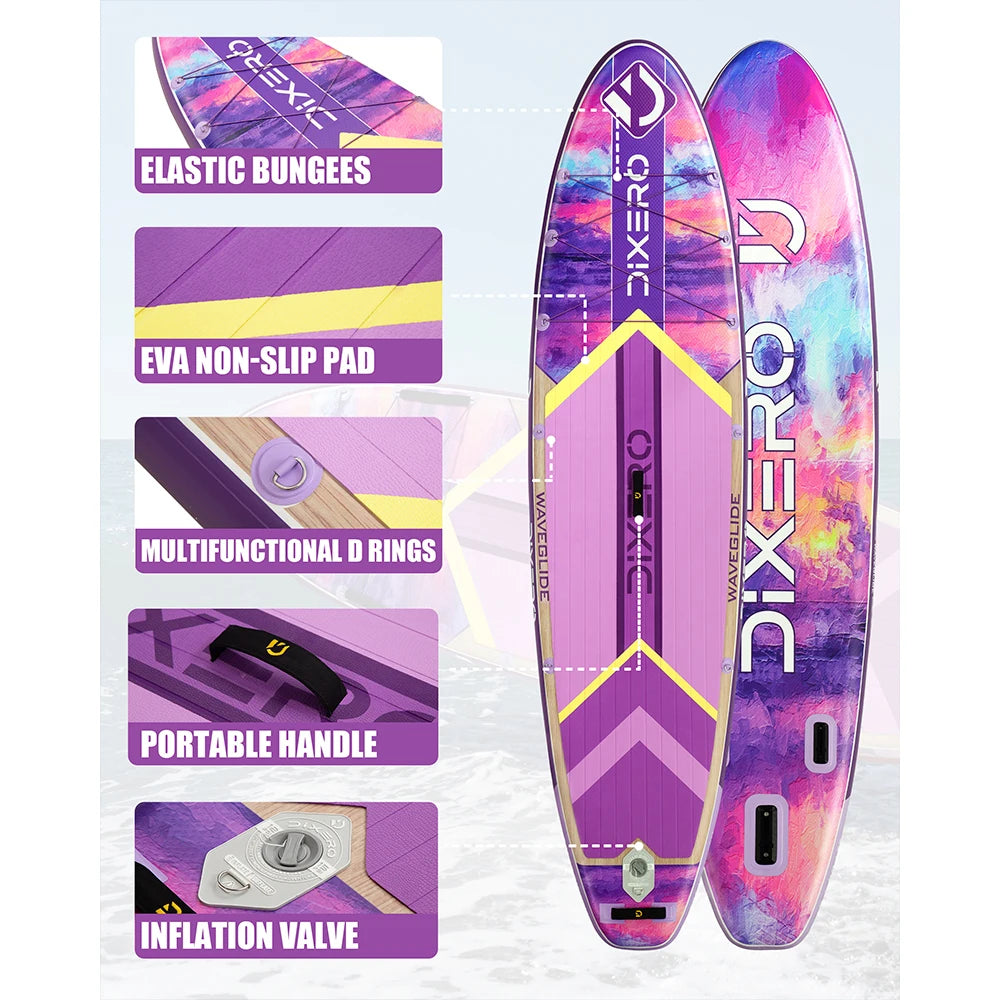 DIXERO Aufblasbares SUP Board 335×84×15 cm – bis 170 kg, All-Round, Komplett-Set | Thryvo Fitness