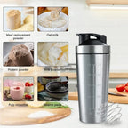 750 ml Protein Shaker aus Edelstahl – mit Mixball, Skala & Reinigungsbürste | Thrive Fitness