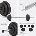 Langhantel Set 30 kg – 2-in-1 Kurzhantel & Langhantel für Home Gym | Thryvo Fitness