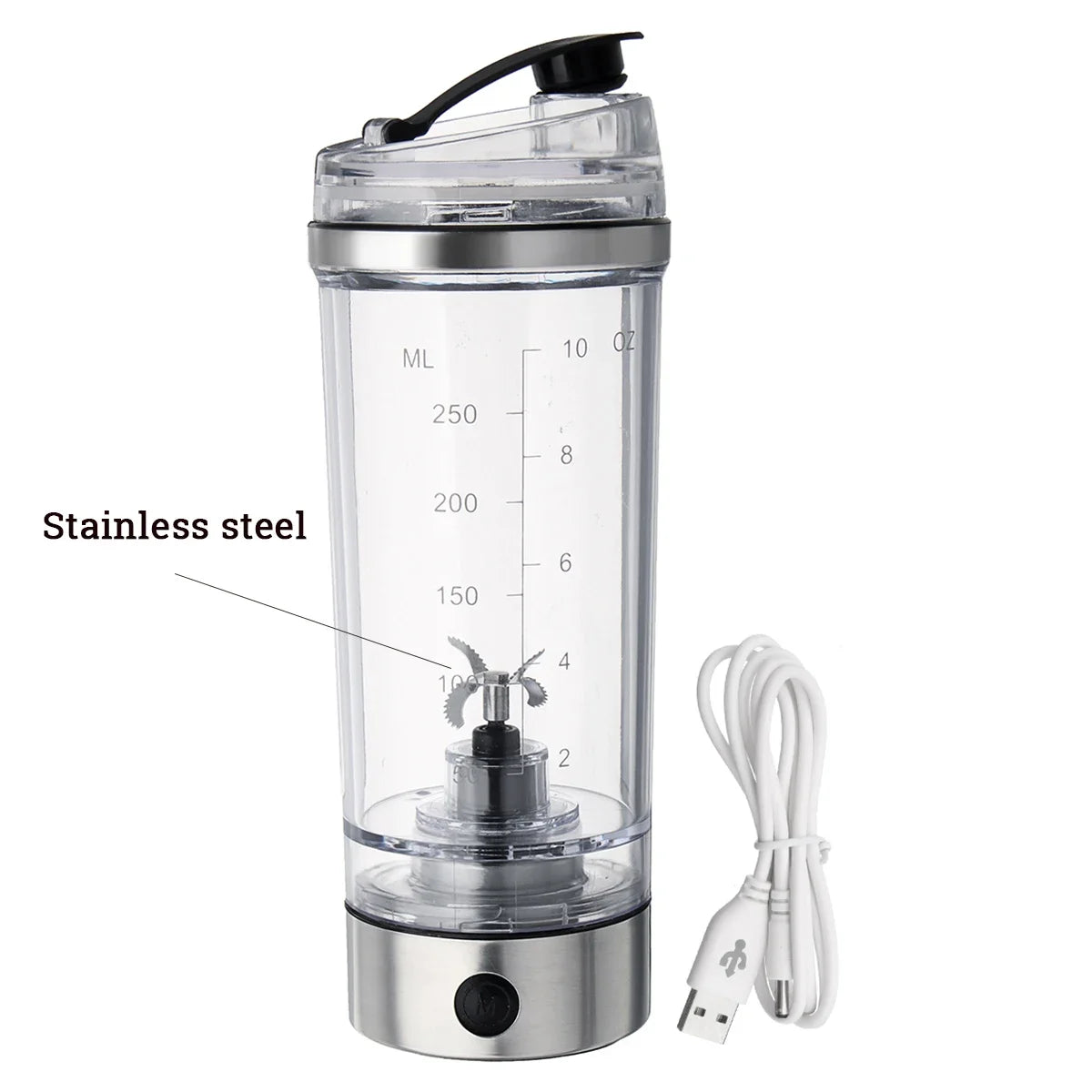 250ml Elektrischer Mini Protein Shaker – USB oder Batterie, BPA-frei, für Gym, Reisen & Kaffee | Thryvo Fitness