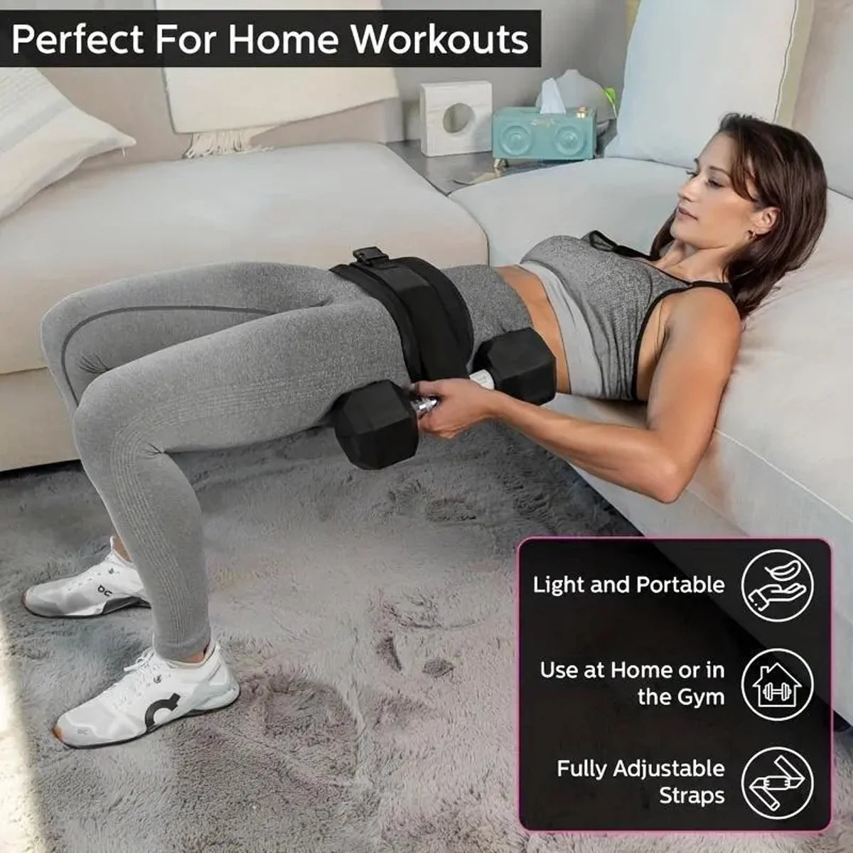 Hüftgurt für Hip Thrust & Krafttraining – Verstellbarer Nylon Gewichtsgürtel | Thryvo Fitness