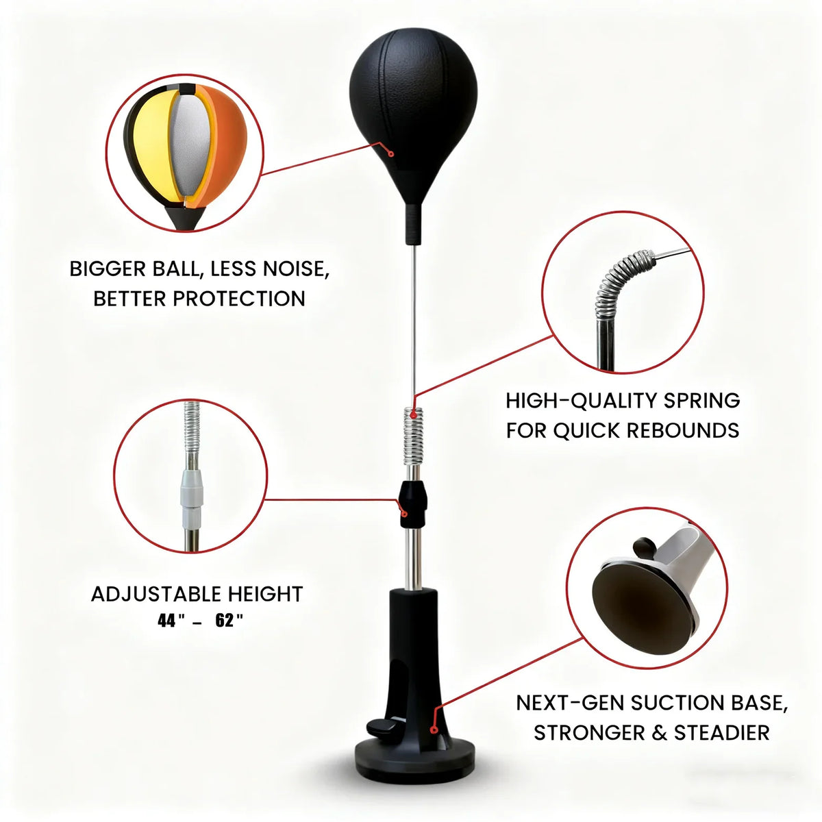 Cobra Boxsack Reflex Bag – Höhenverstellbarer Punching Bag für Boxing & Agility | Thryvo Fitness